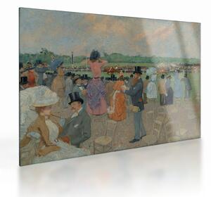 Skleněný obraz - Jean-Louis Forain, The Races at Longchamp, reprodukce (70x50 cm)