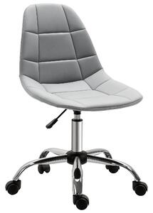 Vinsetto otočná židle, ergonomický a nastavitelný design bez opěrek, šedá, 59x59x81-91cm | Aosom