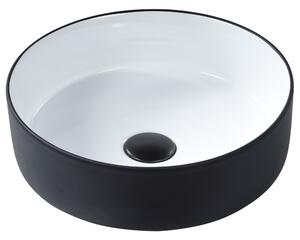 Umyvadlo na desku CALIG ⌀ 36 cm Keramika Černá/Bílá