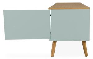 Zelený TV stolek s nohami z dubového dřeva Tenzo Dot, šířka 192 cm