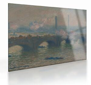 Skleněný obraz - Claude Monet, Waterloo Bridge, Gray Day, reprodukce (70x50 cm)