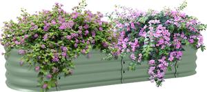 Modulární vyvýšený záhon Outsunny 150x62x30cm, Zinková ocelová nádoba s otevřeným dnem, Zelená | Aosom