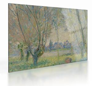 Skleněný obraz - Claude Monet, Woman Seated under the Willows, reprodukce (70x50 cm)