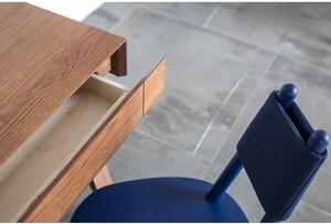 Hnědý stůl s nohami z jasanového dřeva EMKO 4.9, 80 x 70 cm