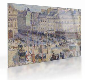 Skleněný obraz - Camille Pissarro, The Place du Havre, reprodukce (70x50 cm)