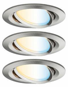 PAULMANN SmartHome Zigbee vestavná svítidla sada LED Coin Nova Plus 3x6,5W měnitelná bílá kruhové kov kartáčovaný 929.62 P 92962