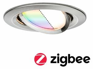 PAULMANN SmartHome Zigbee vestavné svítidlo LED Coin Nova Plus 1x3,5W RGBW kruhové kov kartáčovaný 929.64 P 92964