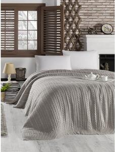 Tmavě béžový přehoz přes postel s příměsí bavlny Homemania Decor Camila, 220 x 240 cm