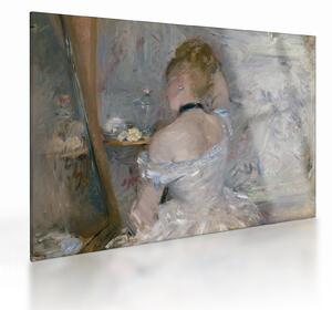 Skleněný obraz - Berthe Morisot, Woman at Her Toilette, reprodukce (70x50 cm)