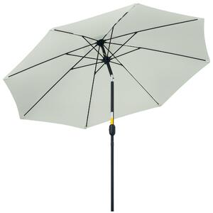 Zaoblený slunečník Outsunny s naklápěním ve 3 úhlech s kličkou, venkovní slunečník se 8 hliníkovými žebry a polyesterem 180 g/㎡, na zahradu, terasu a