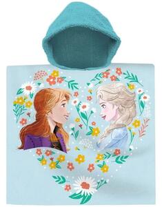 Koupací pončo - osuška s kapucí Ledové království - Frozen - motiv Anna a Elsa - 60 x 120 cm
