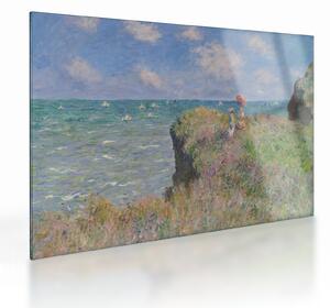 Skleněný obraz - Claude Monet, Cliff Walk at Pourville, reprodukce (70x50 cm)