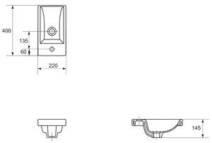Cersanit Como umyvadlo 40x22 cm obdélníkový nábytkový bílá K32-001-BOX
