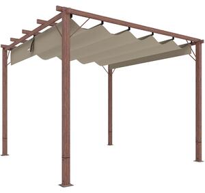Pergola Outsunny, zahradní altán o rozmrech cca 3 x 3 m s magnetickými podlokami, zasteení terasy