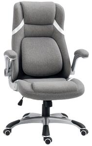 Vinsetto Ergonomická kancelářská židle s skládacími opěrkami a opěrkou hlavy, otočná pracovní židle s bederní oporou, výškově nastavitelná a s funkcí