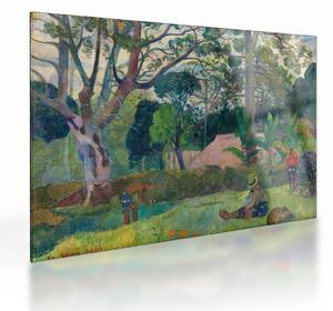 Skleněný obraz - Paul Gauguin, Te raau rahi (The Big Tree), reprodukce (70x50 cm)