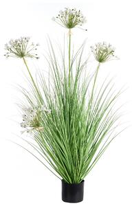 Umělá rostlina ONION GRASS 120 cm Bílá