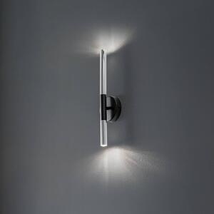 SIGMA Nástěnné světlo Sopel Lux, 2 žárovky, černé/stříbrné, výška 38 cm, stmívatelný, Hliník / šedá / zinek, Obývací pokoj / jídelna, kov, Moderní