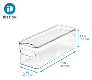 Transparentní úložný box s víkem iDesign The Home Edit, 31,1 x 10,8 cm