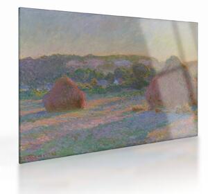 Skleněný obraz - Claude Monet, Stacks of Wheat (End of Summer), reprodukce (70x50 cm)