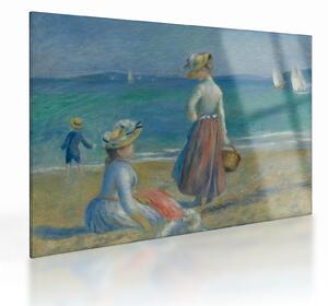 Skleněný obraz - Auguste Renoir, Figures on the Beach, reprodukce (70x50 cm)