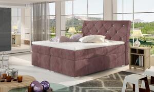 Kontinentální postel Boxspring CALVIN růžová 140x200cm