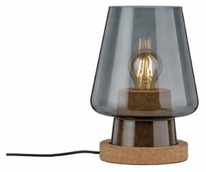 VÝPRODEJ VZORKU Paulmann stolní lampa Iben 1-ramenné kouřové sklo/korek 797.36 P 79736