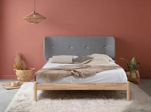 Dřevěná postel s tmavě šedým čelem Marckeric Ellie, 140 x 190 cm