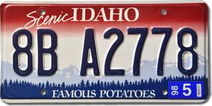Americká SPZ Idaho Potatoes