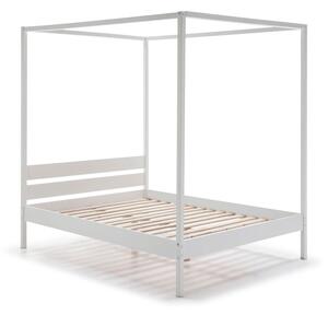 Bílá dřevěná postel Marckeric Dossel, 140 x 190 cm