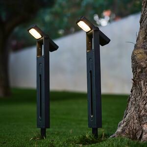 Lumisky LED solární stojací lampa Brity, černá, s kolíkem do země, sada 2 ks, výška 49, Černá, Plast, Moderní, Venkovní bodové svítidlo / zabodnuté do země