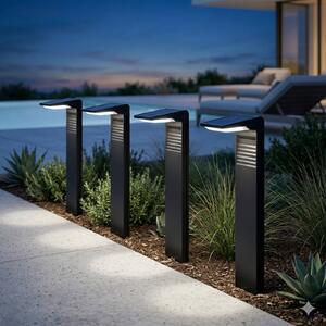 Lumisky LED solární podstavcová lampa Ostry, černá, s kolíkem do země, sada 2 ks, IP65, Černá, Plast, Moderní