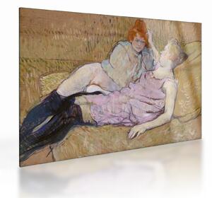 Skleněný obraz - Henri de Toulouse-Lautrec, The Sofa, reprodukce (70x50 cm)