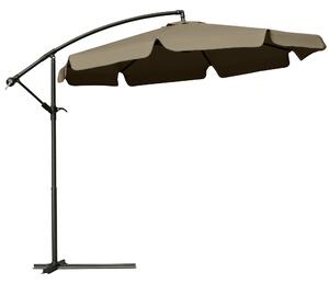 Outsunny Offset Slunečník do Zahrady 2,7x2,7m s Nastavitelným Stínem, Křížovou Základnou, Větracími Otvory, Klikou a Náklonem, Zahradní Slunečník z Ko