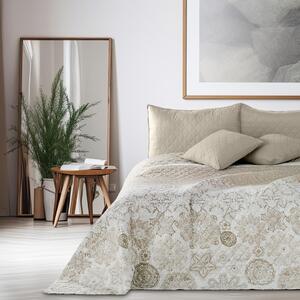 Oboustranný přehoz na postel DecoKing Alhambra béžový/bílý