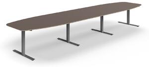 AJ Produkty Jednací stůl AUDREY, 4800x1200 mm, stříbrná/šedohnědá