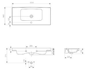 Cersanit Crea umyvadlo 101x46 cm obdélníkový nábytkový bílá K114-018