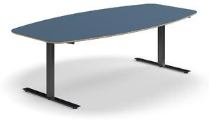 AJ Produkty Jednací stůl AUDREY, 2400x1200 mm, černá/šedomodrá