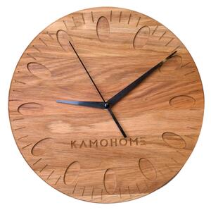 Kamohome Dřevěné nástěnné hodiny URSA Průměr hodin: 30 cm, Materiál: Dub