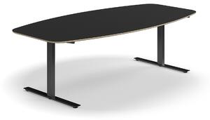 AJ Produkty Jednací stůl AUDREY, 2400x1200 mm, černá/tmavě šedá