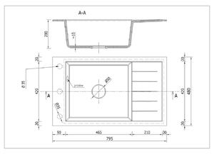 Kuchyňský dřez Lurano (bílá) (bez otvoru pro baterii) (P). 1065933