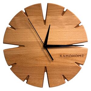 Kamohome Dřevěné nástěnné hodiny APUS Průměr hodin: 30 cm, Materiál: Buk
