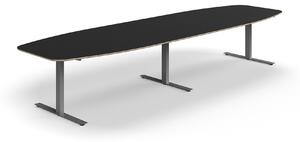 AJ Produkty Jednací stůl AUDREY, 4000x1200 mm, stříbrná/tmavě šedá