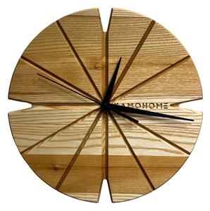 Kamohome Dřevěné nástěnné hodiny CORVUS Průměr hodin: 30 cm, Materiál: Jasan