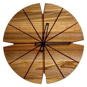 Kamohome Dřevěné nástěnné hodiny CORVUS Průměr hodin: 40 cm, Materiál: Jasan