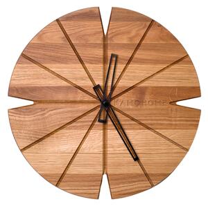 Kamohome Dřevěné nástěnné hodiny CORVUS Průměr hodin: 40 cm, Materiál: Dub