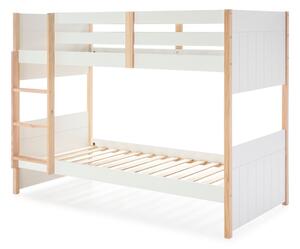 Bílá patrová dětská postel z borovicového dřeva 90x190 cm Kiara – Marckeric