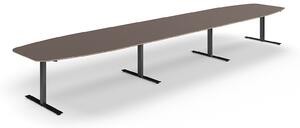AJ Produkty Jednací stůl AUDREY, 5600x1200 mm, černá/šedohnědá