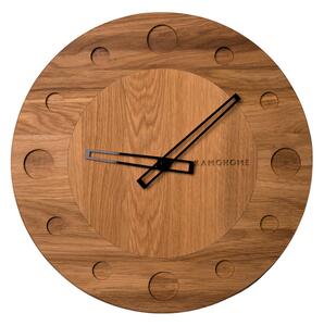 Kamohome Dřevěné nástěnné hodiny TAURUS Průměr hodin: 40 cm, Materiál: Dub