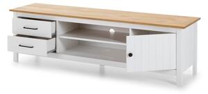 Bílý dřevěný TV stolek Marckeric Miranda